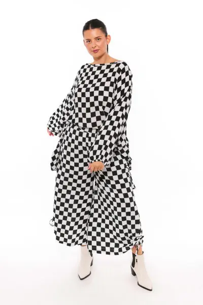 Ultimate Wide Leg Pant Opulent Check (FINAL SALE)