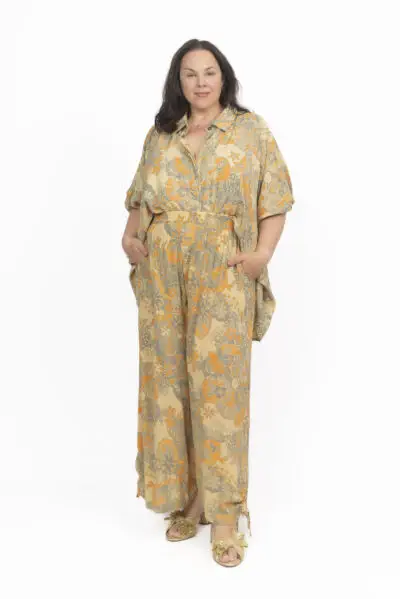 Wide Leg Pant Crinkle Future Dusk Print (FINAL SALE)