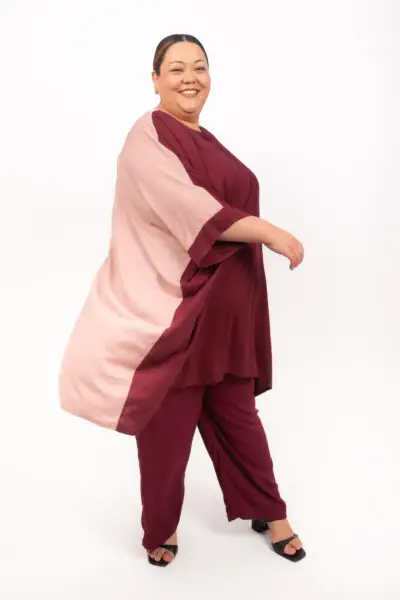 Two Tone Top Burgundy/Dusty Pink (FINAL SALE)