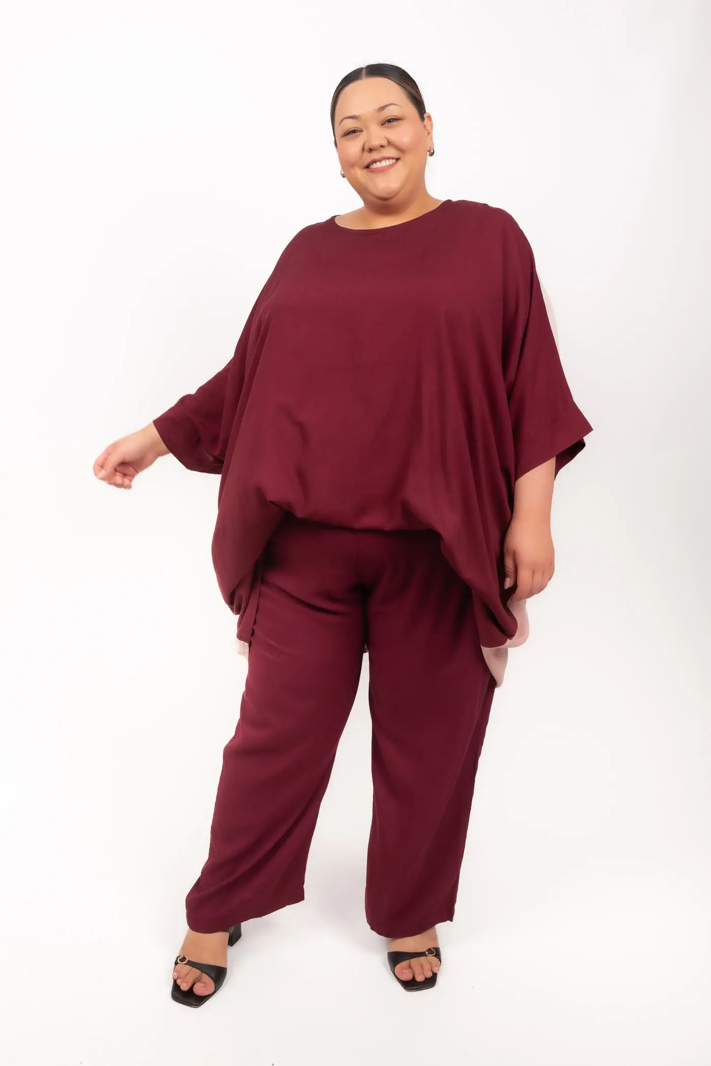 Slim Leg Pant Rayon Burgundy (FINAL SALE) - Image 5