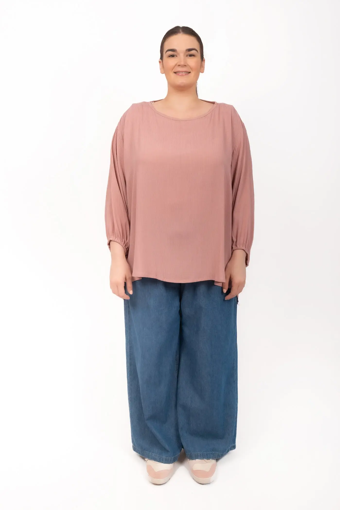Harrison Long Sleeve Petite Round Neck Dusty Pink (FINAL SALE) - Image 5