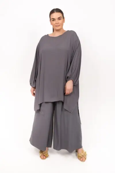 Wide Leg Pant Front Pocket Charcoal (FINAL SALE)