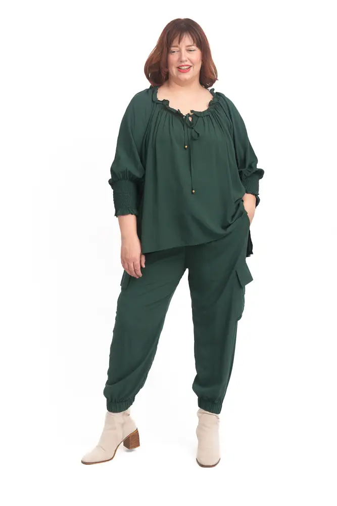 Tracey Top Forest Green