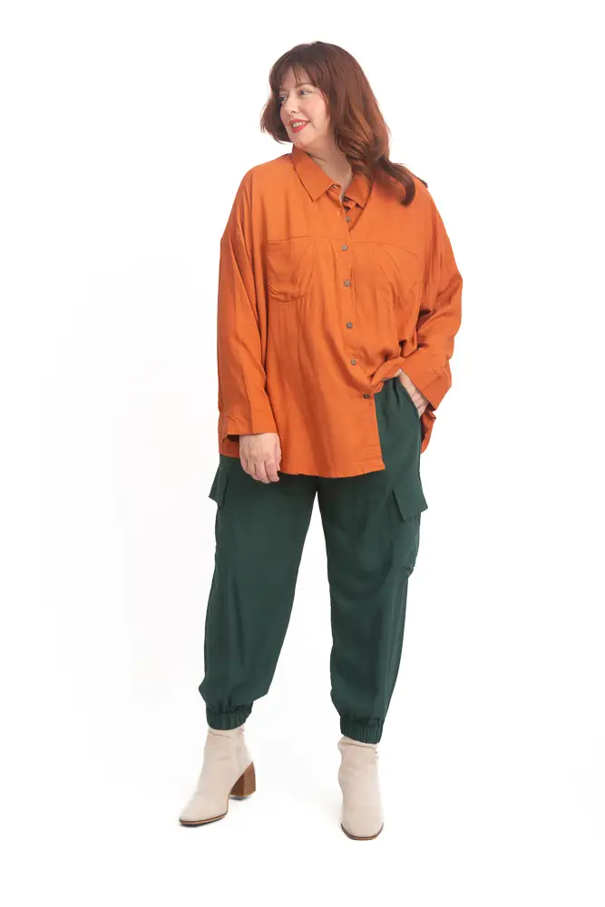 Button Back Shirt Rust (FINAL SALE) - Image 5