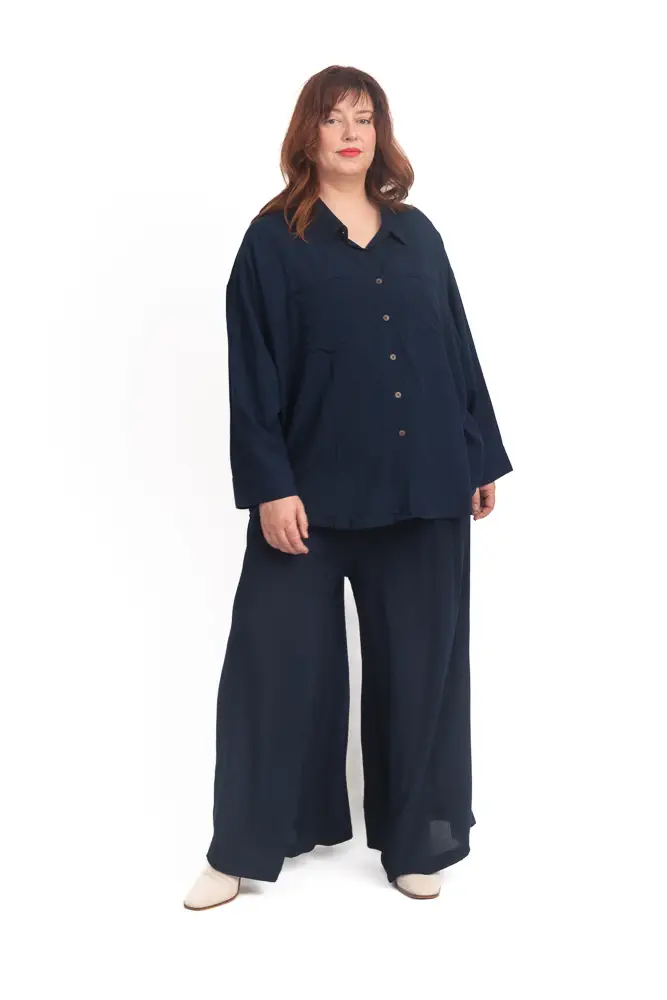 Button Back Shirt Navy (FINAL SALE)
