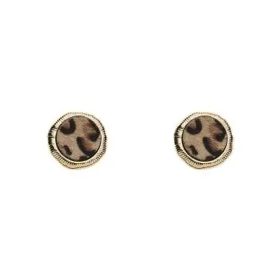 Earring Animal Circle Beige