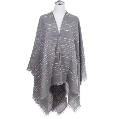 Poncho Grey and White