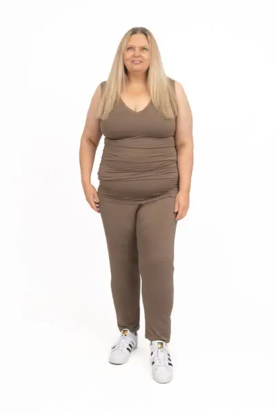 Foundation Tank Top V Neck Mink