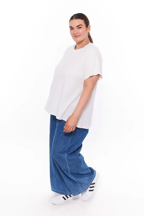 Hannah Round Neck Basic T-Shirt White - Image 2