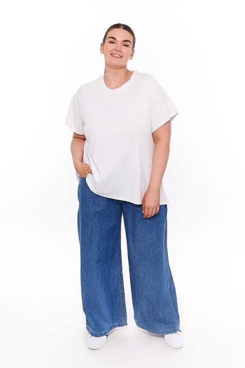 Hannah Round Neck Basic T-Shirt White - Image 4