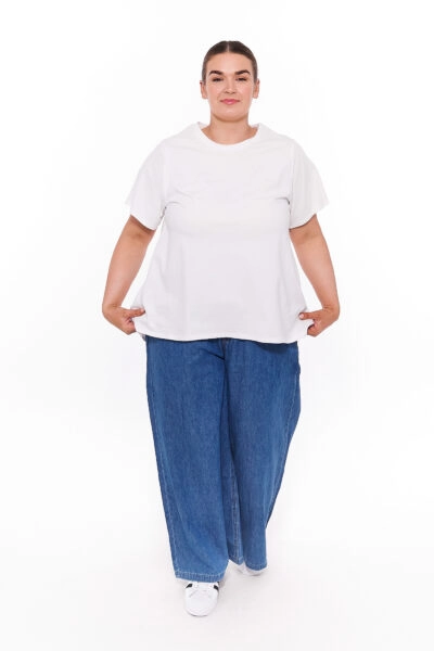 Hannah Round Neck Basic T-Shirt White
