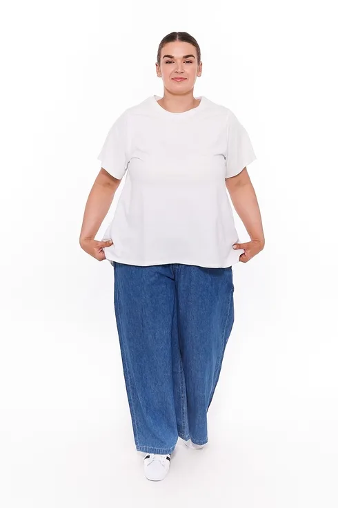Hannah Round Neck Basic T-Shirt White