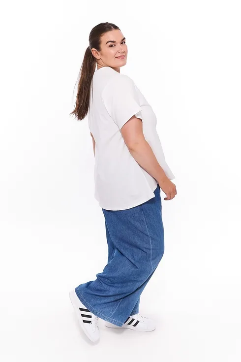 Hannah Round Neck Basic T-Shirt White - Image 9