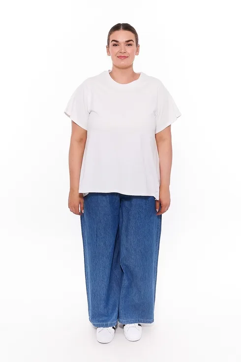 Hannah Round Neck Basic T-Shirt White - Image 8