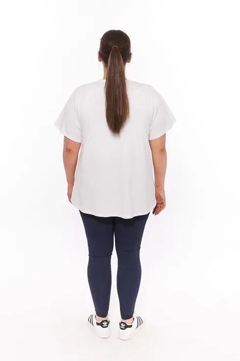 Hannah Round Neck Basic T-Shirt White - Image 7