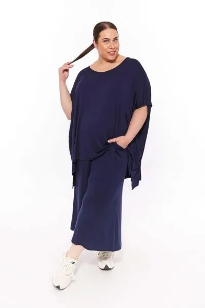 Foundation Wide Leg Petite Pant Navy (FINAL SALE)