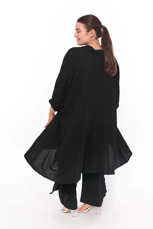 Wide Leg Pant with Side Split Black (FINAL SALE) - Image 2