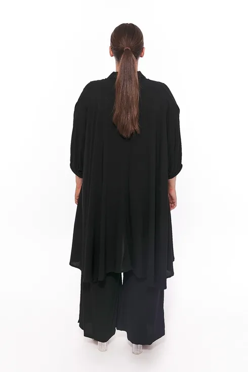 Wide Leg Pant with Side Split Black (FINAL SALE) - Image 3