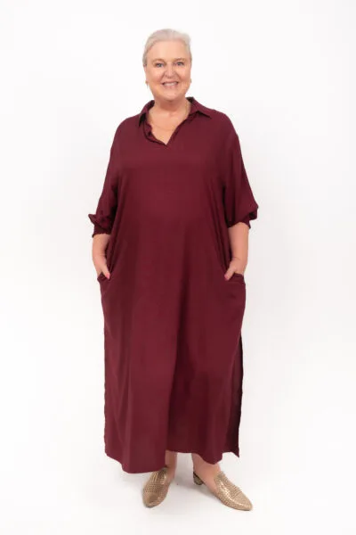 Collective Dress Long Burgundy (FINAL SALE)