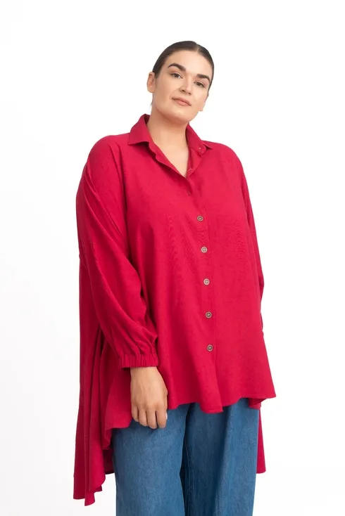 Oversized Shirt Red (FINAL SALE) - Image 3