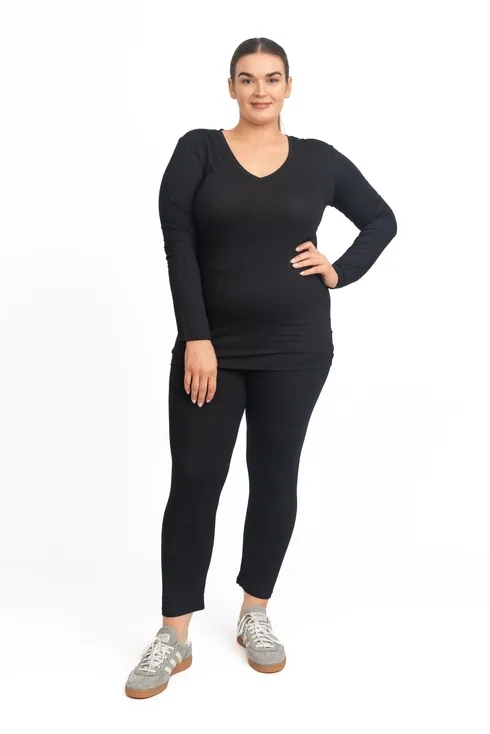 Foundation Long Sleeve Tee V or Round Neck