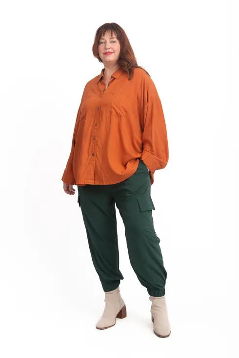 Button Back Shirt Rust - Image 6