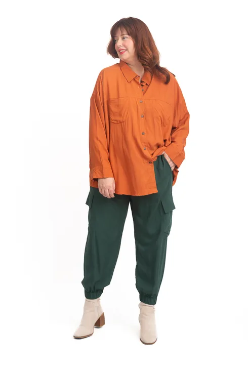 Button Back Shirt Rust - Image 5