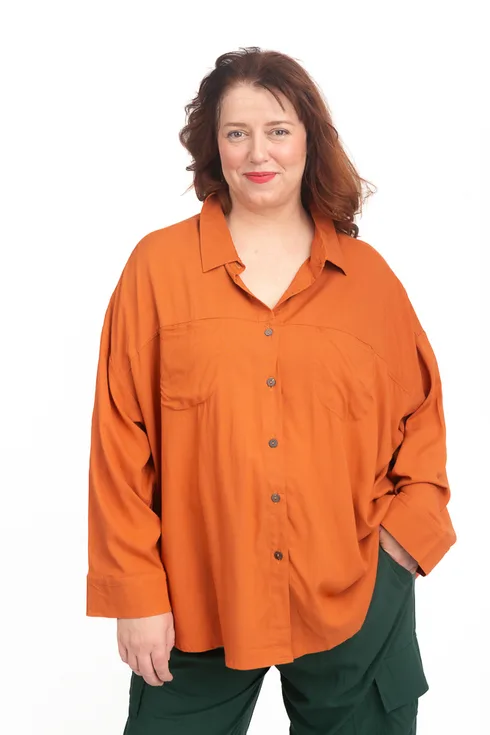Button Back Shirt Rust