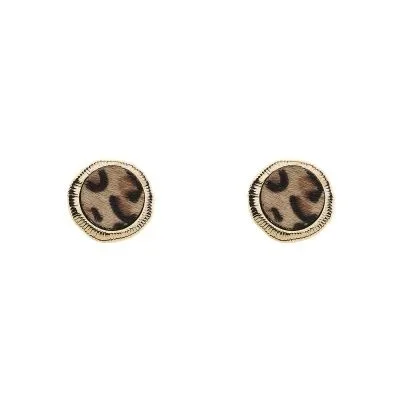 Earring Animal Circle Beige