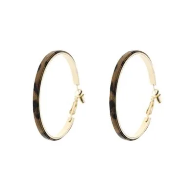 Hoop Earring Animal Caramel