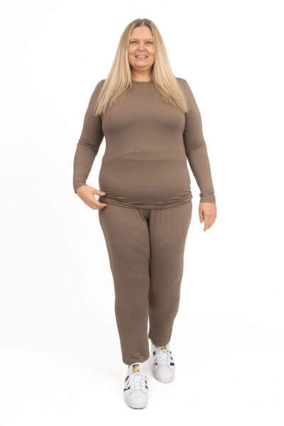 Foundation Long Sleeve Tee Round Neck Mink