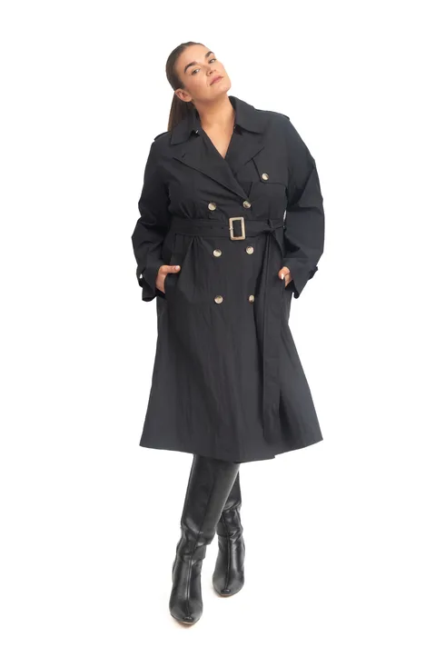Travel Trench Coat Black - Image 7