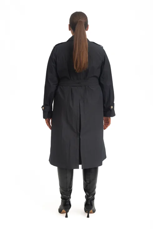 Travel Trench Coat Black - Image 6