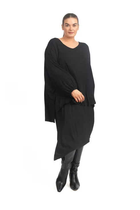 Foundation Lounge Top V Neck Black