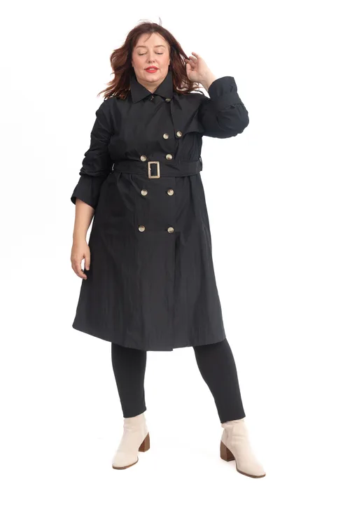 Travel Trench Coat Black - Image 4