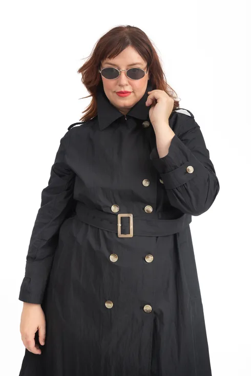 Travel Trench Coat Black - Image 2